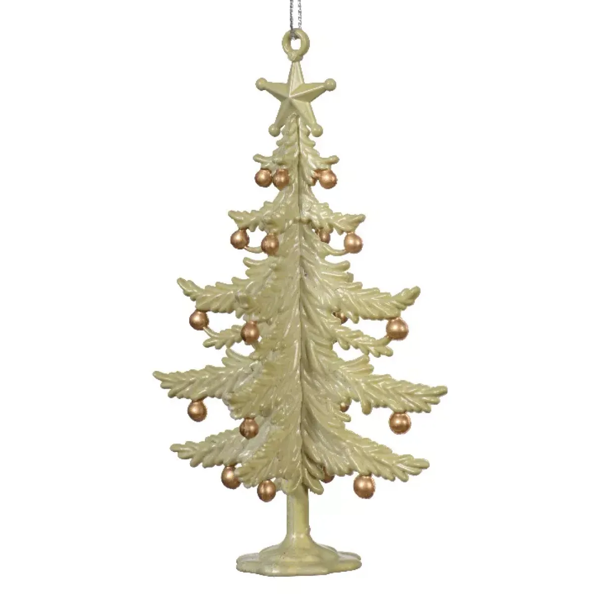 KAEMINGK Addobbi Natalizi-Abete da appendere (H13 cm) Campanelli di Natale Menta bianca