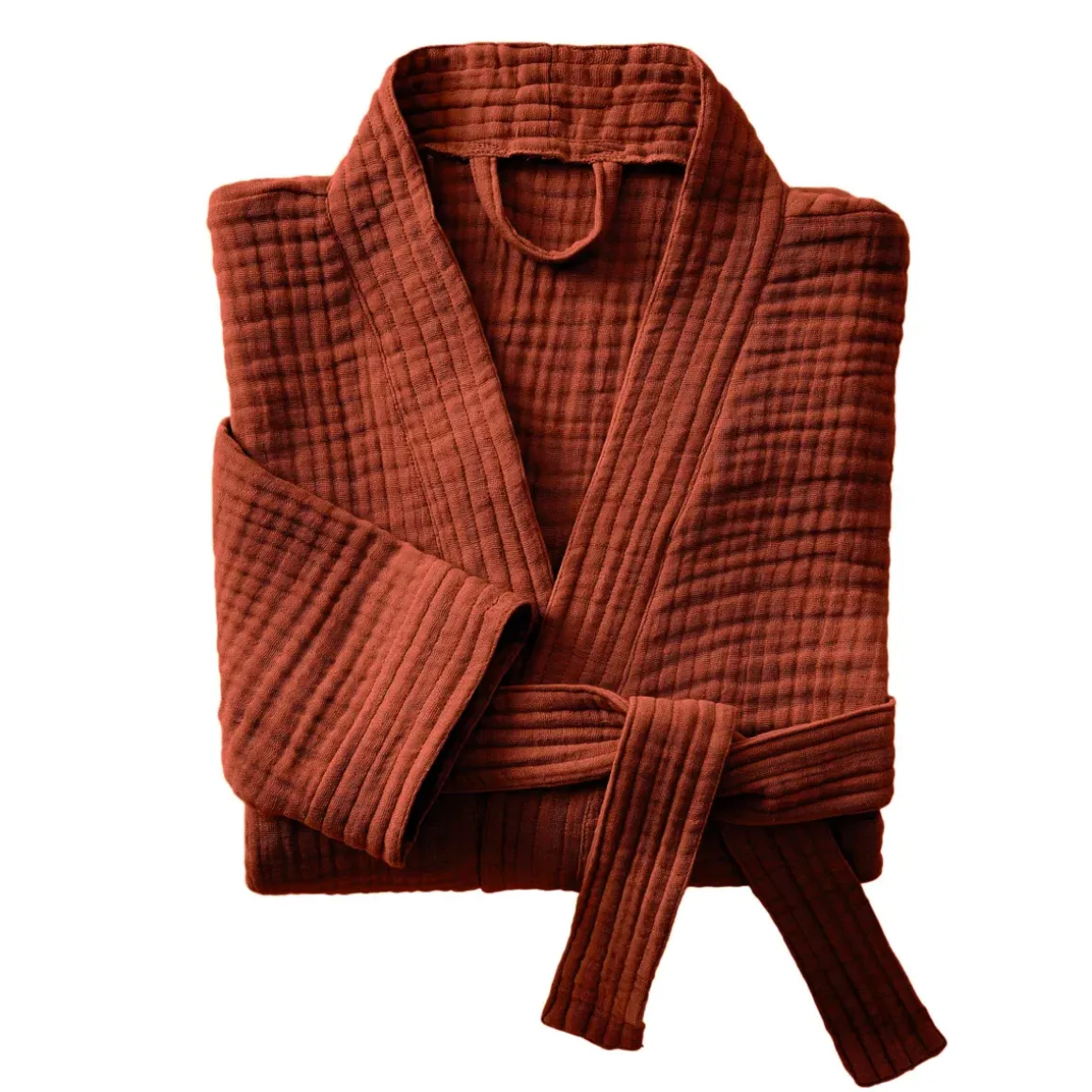 Accappatoio da bagno in garza di cotone S/M Gaia Terracotta
