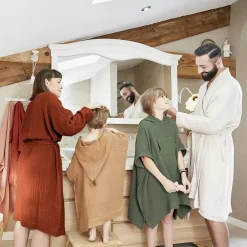 Accappatoio da bagno in garza di cotone L/XL Gaïa Terracotta