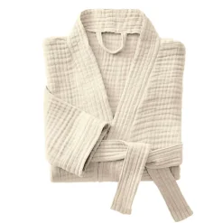 Accappatoio da bagno in garza di cotone S/M Gaia Beige pampa