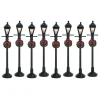 LEMAX Villagio Di Natale Lemax-Accessori Set di 8 lampioni luminosi a pile