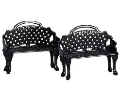 LEMAX Villagio Di Natale Lemax-Accessori Set di 2 panchine per pazioatio