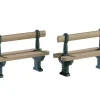 LEMAX Villagio Di Natale Lemax-Accessori Set di 2 panchine di metallo