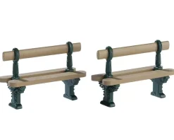 LEMAX Villagio Di Natale Lemax-Accessori Set di 2 panchine di metallo