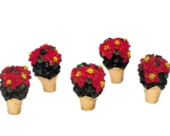 LEMAX Villagio Di Natale Lemax-Accessori Set di 5 vasi di fiore