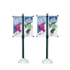 LEMAX Villagio Di Natale Lemax-Accessorio (H10 cm) Set di 2 pali con banner Ski Vail