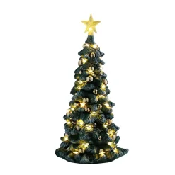 LEMAX Villagio Di Natale Lemax-Accessorio luminoso (H16,5 cm) Albero di Natale innevato Bianco caldo