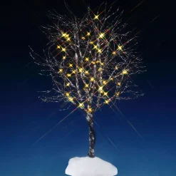 LEMAX Villagio Di Natale Lemax-Accessorio luminoso (H24 cm) Albero di Noce bianco dorato