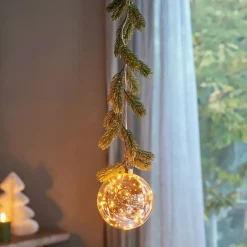 KAEMINGK Decorazioni E Oggetti Natalizi|Oggetti Decorativi E Illuminati-Addobbo natalizio luminoso da appendere con pile 30 LED (D14 cm) Sfera