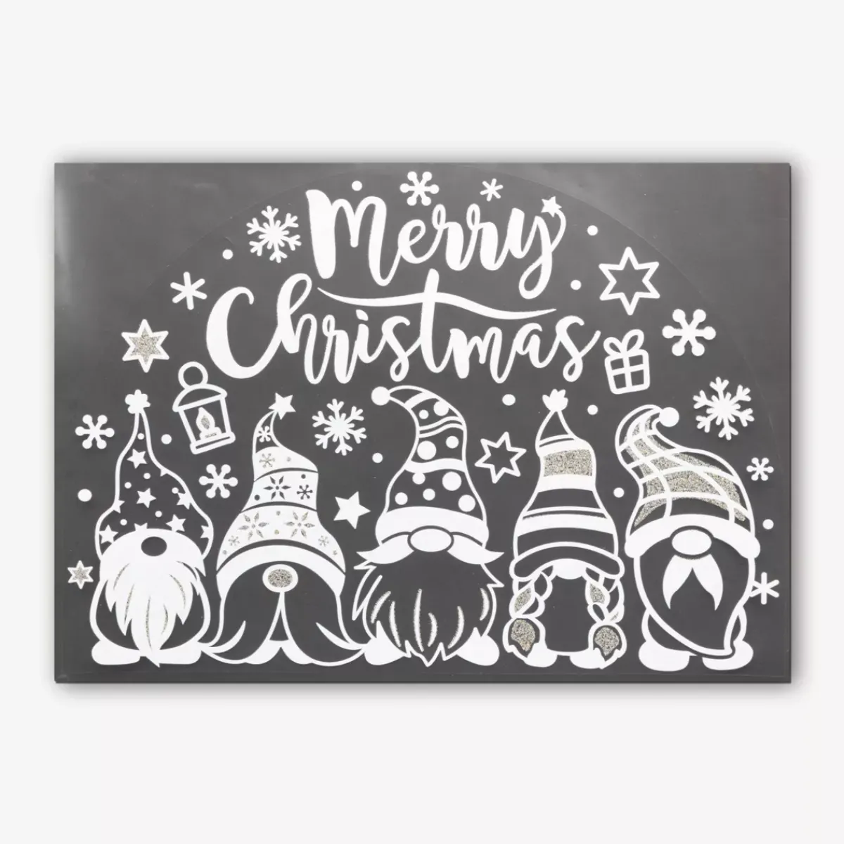 JJA Decorazioni E Oggetti Natalizi-Adesivo per finestra (40 x 28,5 cm) Buon Natale i folletti