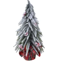 KAEMINGK Centrotavola Natalizi-Albero artificiale da tavolo Bacche Alt. 27 cm Verde innevato