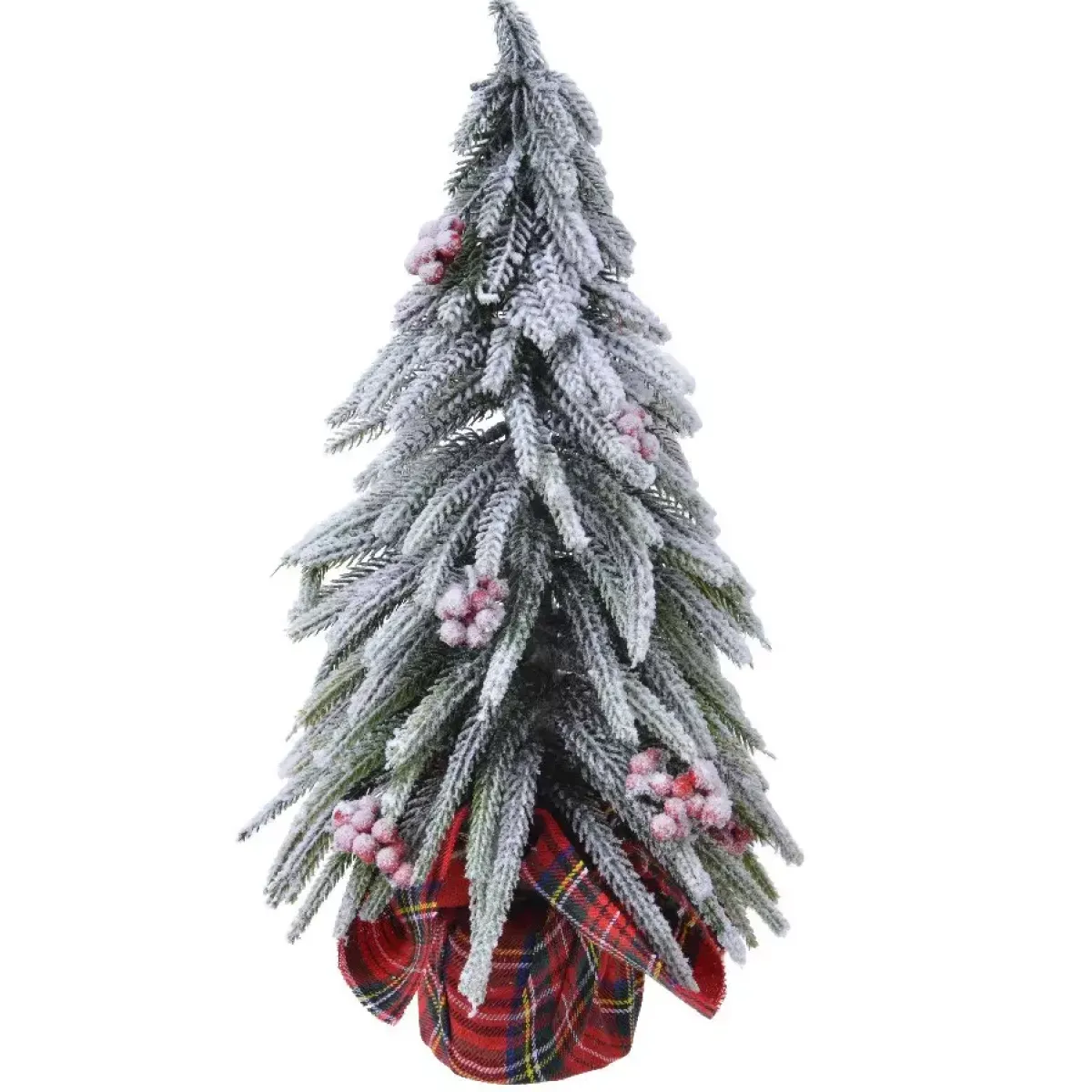 KAEMINGK Centrotavola Natalizi-Albero artificiale da tavolo Bacche Alt. 27 cm Verde innevato