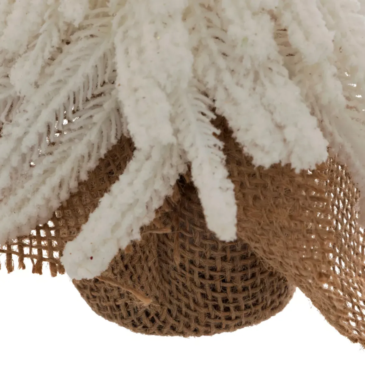 JJA Decorazioni E Oggetti Natalizi-Albero decorativo in juta (H27 cm) Innevato