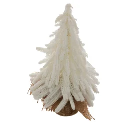JJA Decorazioni E Oggetti Natalizi-Albero decorativo in juta (H27 cm) Innevato