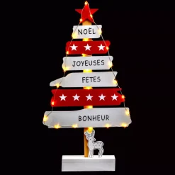Feeric Lights & Christmas Decorazioni E Oggetti Natalizi-Albero di legno a pile illuminate (50 cm)