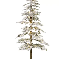 EMINZA Albero Di Natale Artificiale|Alberi Di Natale Grande Dimensione-Albero di Natale artificiale luminoso 250 LED H240 cm Sierra Verde innevato