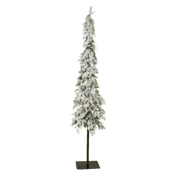 EMINZA Albero Di Natale Artificiale|Alberi Di Natale Grande Dimensione-Albero di Natale artificiale luminoso 250 LED H240 cm Sierra Verde innevato