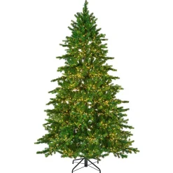 EMINZA Albero Di Natale Artificiale-Albero di Natale artificiale luminoso 3000 LED (H180 cm) Caucasia Nordmann Verde abete