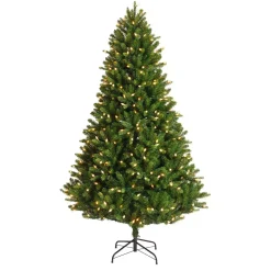 EMINZA Albero Di Natale Artificiale|Alberi Di Natale Grande Dimensione-Albero di Natale artificiale luminoso 520 LED (H240 cm) Barrow Verde abete
