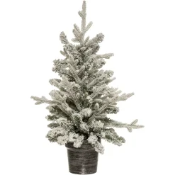 FEERIC LIGHTS Albero Di Natale Artificiale-Albero di Natale artificiale in vaso (H70 cm) Frosty Verde innevato