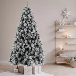 EMINZA Albero Di Natale Artificiale-Albero di Natale artificiale Edmonton Alt. 150 cm Verde innevato
