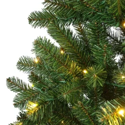 EMINZA Albero Di Natale Artificiale|Alberi Di Natale Grande Dimensione-Albero di Natale artificiale luminoso 400 LED H240 cm King Verde abete