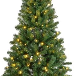 EMINZA Albero Di Natale Artificiale|Alberi Di Natale Grande Dimensione-Albero di Natale artificiale luminoso 400 LED H240 cm King Verde abete