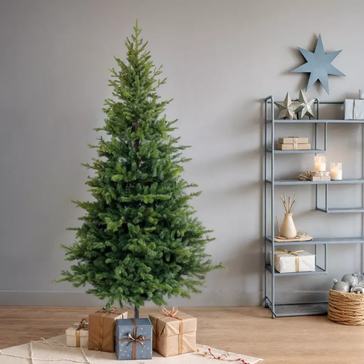 EMINZA Albero Di Natale Artificiale|Alberi Di Natale Grande Dimensione-Albero di Natale artificiale Allix Alt. 210 cm Verde abete