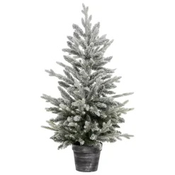 FEERIC LIGHTS Albero Di Natale Artificiale-Albero di Natale artificiale in vaso H100 cm Frosty Verde innevato