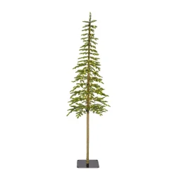 EMINZA Albero Di Natale Artificiale|Alberi Di Natale Grande Dimensione-Albero di Natale artificiale luminoso 200 LED H210 cm Sierra Verde abete