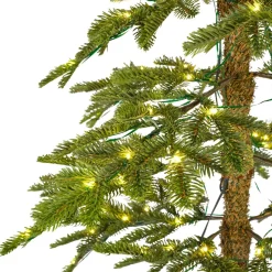 EMINZA Albero Di Natale Artificiale|Alberi Di Natale Grande Dimensione-Albero di Natale artificiale luminoso 200 LED H210 cm Sierra Verde abete