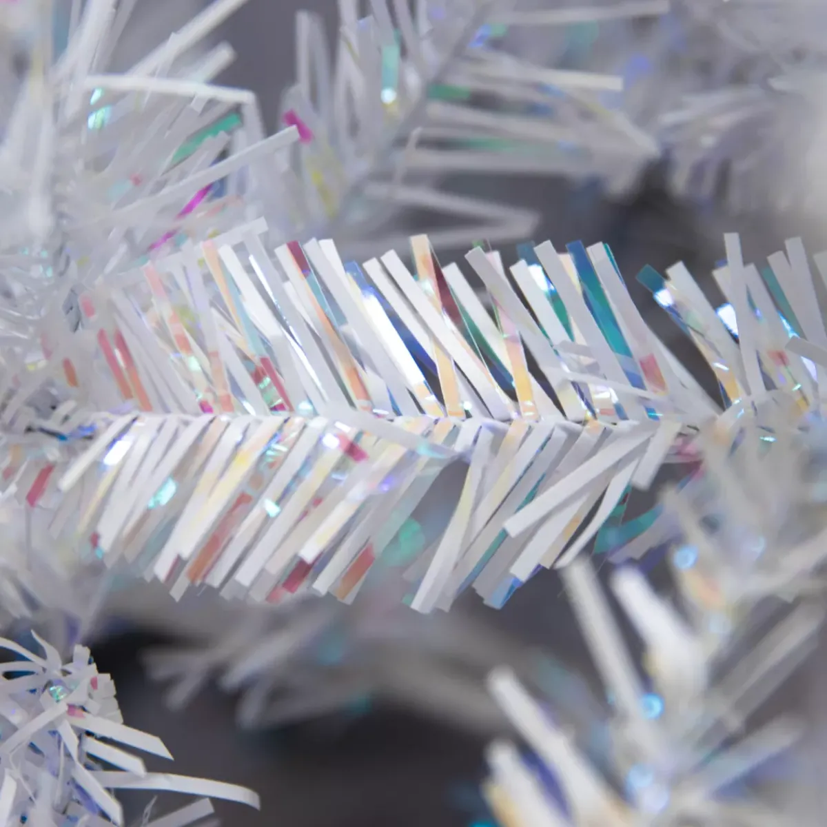 EMINZA Albero Di Natale Artificiale|Alberi Di Natale Grande Dimensione-Albero di Natale artificiale H210 cm Odense Bianco iridescente e glitterato