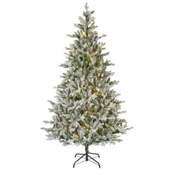 EMINZA Albero Di Natale Artificiale|Alberi Di Natale Grande Dimensione-Albero di Natale artificiale luminoso 560 LED (H240 cm) Allix Verde innevato