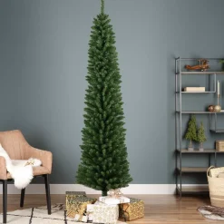 EMINZA Albero Di Natale Artificiale|Alberi Di Natale Grande Dimensione-Albero di Natale artificiale Narrow Alt. 180 cm Verde abete