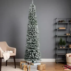 EMINZA Albero Di Natale Artificiale|Alberi Di Natale Grande Dimensione-Albero di Natale artificiale Narrow Alt. 300 cm Verde innevato