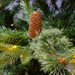 EMINZA Albero Di Natale Artificiale|Alberi Di Natale Grande Dimensione-Albero di Natale artificiale luminoso H210 cm Washington Luxe Verde abete
