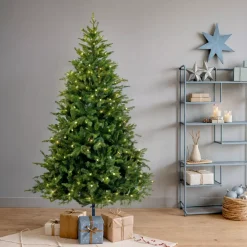 EMINZA Albero Di Natale Artificiale-Albero di Natale artificiale luminoso 350 LED (H180 cm) Idaho Verde abete