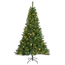 EMINZA Albero Di Natale Artificiale|Alberi Di Natale Grande Dimensione-Albero di Natale artificiale luminoso 640 LED H300 cm King Verde abete