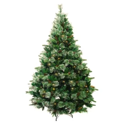 EMINZA Albero Di Natale Artificiale|Alberi Di Natale Grande Dimensione-Albero di Natale artificiale luminoso H240 cm Washington Luxe Verde abete
