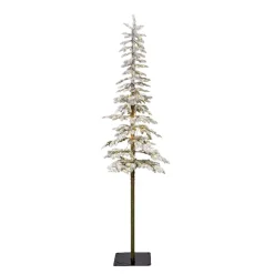 EMINZA Albero Di Natale Artificiale-Albero di Natale artificiale luminoso 150 LED H180 cm Sierra Verde innevato