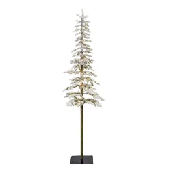 EMINZA Albero Di Natale Artificiale|Alberi Di Natale Grande Dimensione-Albero di Natale artificiale luminoso 200 LED H210 cm Sierra Verde innevato