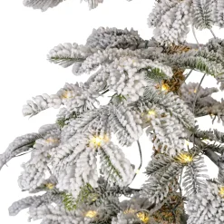 EMINZA Albero Di Natale Artificiale|Alberi Di Natale Grande Dimensione-Albero di Natale artificiale luminoso 200 LED H210 cm Sierra Verde innevato