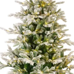 EMINZA Albero Di Natale Artificiale-Albero di Natale artificiale luminoso 400 LED (H180 cm) Glorious Verde innevato