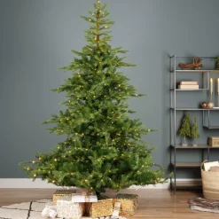 EMINZA Albero Di Natale Artificiale-Albero di Natale artificiale luminoso 400 LED H180 cm Glorious Verde abete