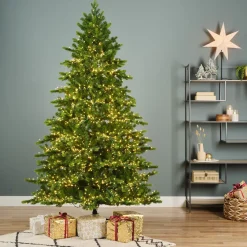 EMINZA Albero Di Natale Artificiale|Alberi Di Natale Grande Dimensione-Albero di Natale artificiale luminoso 5400 LED (H240 cm) Caucasia Nordmann Verde abete