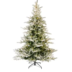 EMINZA Albero Di Natale Artificiale|Alberi Di Natale Grande Dimensione-Albero di Natale artificiale luminoso 550 LED (H210 cm) Glorious Verde innevato