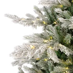 EMINZA Albero Di Natale Artificiale|Alberi Di Natale Grande Dimensione-Albero di Natale artificiale luminoso 550 LED (H210 cm) Glorious Verde innevato