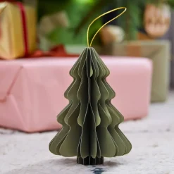 KAEMINGK Addobbi Natalizi|Decorazioni E Oggetti Natalizi-Albero di Natale di carta da appendere (H15 cm) Chiusura Magnetica Verde