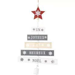 Feeric Lights & Christmas Decorazioni E Oggetti Natalizi-Albero di Natale di legno Heureux Noel H47 cm