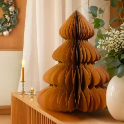 KAEMINGK Decorazioni E Oggetti Natalizi-Albero di Natale in carta da tavolo (H60 cm) Chiusura magnetica Marrone